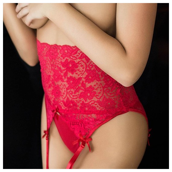 Liguero con Cinturilla Panty Rojo