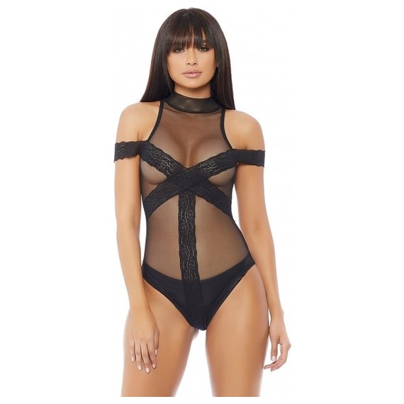 Breakdown Teddy Body Negro con Transparencias