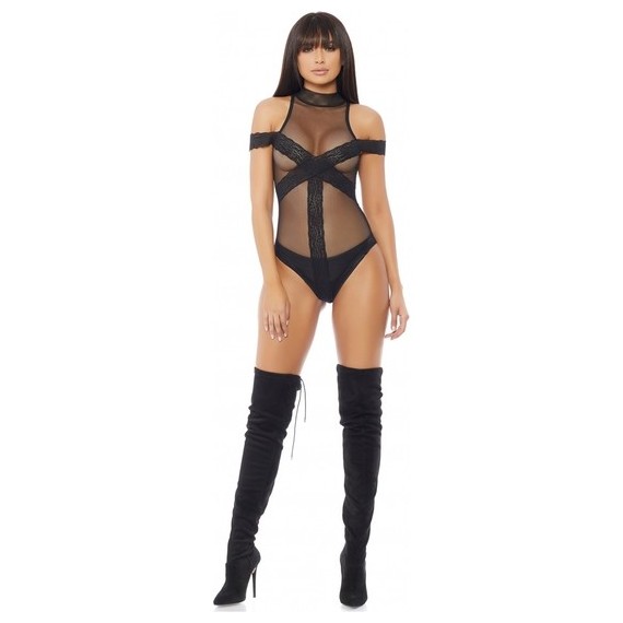 Breakdown Teddy Body Negro con Transparencias