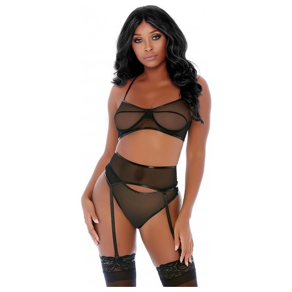 Compare And Contrast Lingerie Set Negro